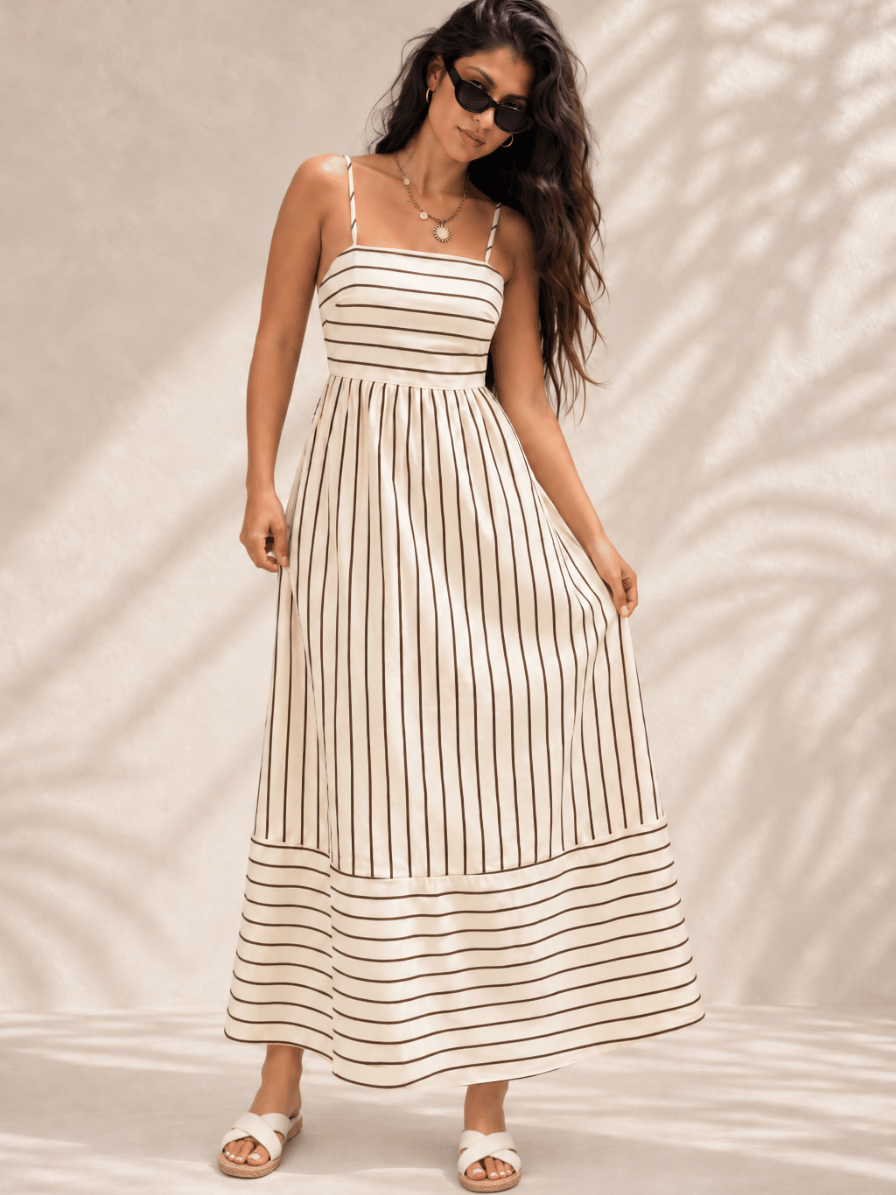 Vestido Longo Listrado Riviera
